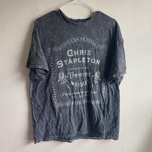 Black Short Sleeve Tee with Vintage Texture